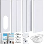 Upgraded Portable Air Conditioner Windows Vent Kit, Universal Window Sealing Plates with 2 in 1 Coupler, Suit for 5.1/5.9In Diameter Air Conditioner Exhaust Hose, Adjustable Length－17”to 61”