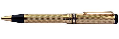 Xezo for Unite4 : Good Tribune 18 Karat Gold Layered Diamond-Cut Ballpoint Pen, Hallmarked 18-Karat Gold Plated, Weighty and Balanced, Limited Edition (Tribune 18K Gold B)