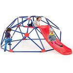 OLAKIDS Climbing Dome with Slide, Kids Outdoor Jungle Gym Geodesic Climber, Steel Frame, 8FT Climb Structure Backyard Playground Center Equipment for Toddlers