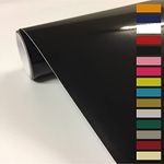 vgoltd Gloss Sticky Vinyl Wrap Furniture Stickers Cupboard Covering Self Adhesive Peel and Stick Solid Sticker (Black, 1m x 305mm roll)