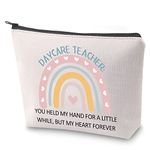 ZJXHPO Teacher’s Day Gift for Kindergarten Teacher Thank You Gift Preschool Teacher Makeup Bag with Zipper Daycare Teacher Pencil Case (C-Daycare Teacher)