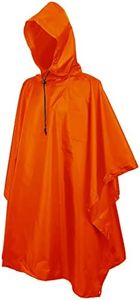 Senmortar Rain Poncho Multifunctional Raincoat Waterproof with Hood Orange for Men Women Adult Hiking Fishing Festivals Camping