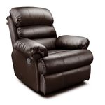 Little NAP Quotium Soft Leatherette Single Manual Standard Recliner | Padded 1 Seater Aaram Sofa | Relaxing Chair for Home Office Living Bed Room | 3 Year Warranty | Brown