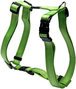 Reflective Adjustable Dog H Harness for Extra Large Dogs; Matching Collar and Leash Available, Green
