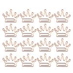 Toddmomy 50Pcs Crown Shape Paper Clips Metal Paper Clips Marking Clips Mini Page Marker for Office School Wedding Party Invitation Valentine Decoration (Rose Golden)