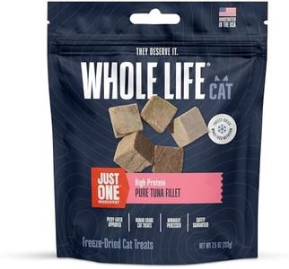 Whole Life Cat Just One Tuna Freeze Dried Cat Treats - Human Grade High Protein Food, Healthy Training Snacks, Freeze Dried Tuna Food Toppers, USA Made Natural Treats - 7.5 oz (Pack of 1)
