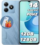 Cell Phone, Blackview Wave 8 Unlocked Cell Phones Canada, Android 14 Phone, 12(4+8) GB+128GB+SD 2TB, Octa-Core 5000mAh Android Phone, 6.56" HD+ 90Hz Screen, 3.5mm Jack, Fingerprint/Face Unlock Phones