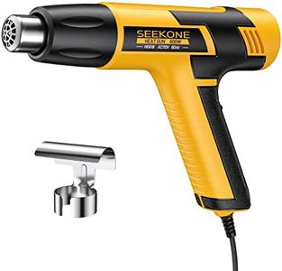 SEEKONE Mini Heat Gun, 600W Dual Temperature Hot Air Gun Tool 572℉&932℉, With 4.9Ft Long Cable and Overload Protection for Crafts, Embossing, Paint Stripping, Shrink Wrap, and Heat Shrink Tube