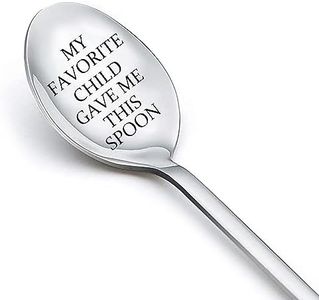 Mom Dad Gifts Spoon for Women Mama Gifts from Daughter Son Father Gifts for Men Papa Gifts for Daddy Mothers Birthday Gifts for Mommy My Favorite Child Gave Me This Spoon Gift Engraved Coffee Tea Spoons