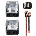 2 Pieces Pencil Sharpener for Eyebrow Eyeliner, Makeup Sharpeners, 2 Holes Dual Sharpener Eye Makeup Pencil Sharpener, for Eyebrow Pencil, Eye Pencil, Eye Liner, Lip Line, Brow Pencil