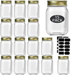 16 oz Mason Jars With Lids Regular 