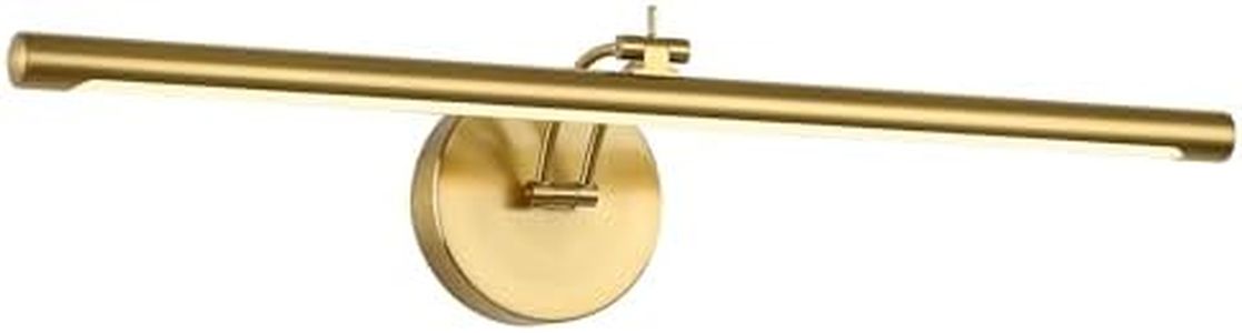 7Degobii Picture Light Dimmable Hard Wired 23.62 Inch Adjustable Swing Arm Brass Wall Lights for Pictures Led Display Light for Artwork 14W Warm White