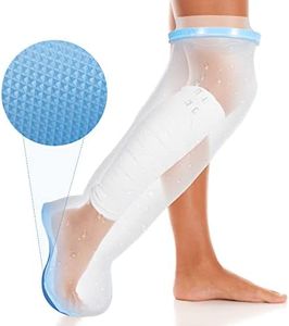 TANGKA Waterproof Leg Cast Cover for Shower, with New Upgraded Non-Slip Padding Bottom, Reusable Sealed Watertight Foot Protector to Keep Wound & Bandages Dry, Perfect Fit for Leg Foot Ankle