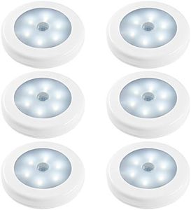 Motion Sensor Night Lights, SENHAI 6 Pack Motion Activated Battery-Powered LED Nightlight in Darkness for Bedroom Bathroom Toilet Kitchen Hallway Closet Stairs
