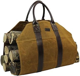 INNO STAGE Canvas Wood Carriers Firewood Log Tote Bag Waxed Canvas Fire Wood Carrying Hay Hauling Holder for Fireplace Stove Accessories Indoor Outdoor Camping