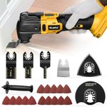 Ecarke Cordless Oscillating Multi-Tool for De Walt 20V Battery, Brushless Multitool with 6 Variable Speeds, Oscillating Tool Kit for Removing, Scraping, Cutting with 23 Accessories(NO Battery)