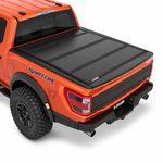U-Guard Hard Quad Fold Tonneau Cover for 2015–2026 F-150, 5'7" Bed (67.1") | Low Profile Aluminum Truck Bed Cover, Matte Black, Folding, No-Drill Installation