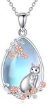 LUHE Cat Moonstone Necklace for Wom