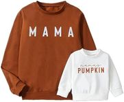 UNIQUEONE Mommy and Me Matching Outfits Halloween Pumpkin Sweatshirt Thanksgiving Baby Girl Outfit Fall Shirts