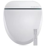 Aquonderful Bidet Toilet Seat, Round, Smart Unlimited Warm Water, Electronic Heated Toilet Seat with Remote Control, Turbo Wash, Dryer, Rear and Front Wash, Slow Closes, Night Light, White, 102DS-W