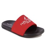 Nautica Men's Athletic Slide Comfort Sandal-Porter-Red Black-12