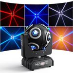 150W LED Moving Head Light, 8 RGBW High Brightness Beads, Beam Party Light with Golden Aperture Effect, 4 Control Modes and 360° Y-axis Rotating Moving Head for Christmas Club Disco Concert Bar