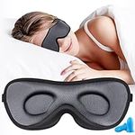 Boniesun Blackout Eye Mask for Sleeping Ultra Thin Sleep Mask for Women Men, Sleeping Mask for Side Sleepers Smooth Skin-Friendly Smooth Lycra Fabric 3D Contoured Cup Blindfold for Comfortable Wearing