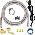 Eastman 48337N Braided Stainless Steel Dishwasher Installation Kit, 3/8 inch Comp, 6 Ft