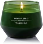 Yankee Candle Studio Medium Candle, Balsam & Cedar, 10 oz: Long-Lasting, Essential-Oil Scented Soy Wax Blend Candle | 40-65 Hours of Burning Time