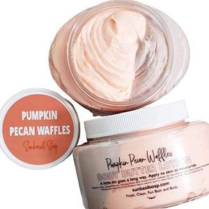 Sunbasil Soap Cozy Pumpkin Pecan Waffles Scented Moisturizing Whipped Body Butter. Fall Skin Care