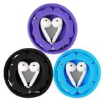 3 PACK Earbuds Holder Case Earphones Wrap, MAIRUI Soft Silicone Magnetic Earphone Winder Tangle-Free Storage Portable Headphones Keeper Cord Organizer for Samsung/Sony/Earpods (Black+Blue+Purple)