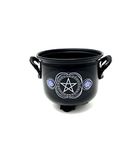 Essencio Shop Cauldron with Pentacle | Made of Cast Iron| Fire Proof Burning Bowl | 5 inch Width | Incense Burner | Charcoal Burner | Spell Cauldron