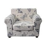 KRFOONN 2 Piece Chair Covers Printed Sofa Covers Couch Covers Washable Armchair Sofa Couch Slipcover Furniture Protector with Elastic Bottom for Living Room (Armchair, 04)