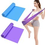 NATUCE 2 Pcs 1.5 M Resistance Exercise Rubber Bands, Unisex Elastic Stretch Bands Ideal For Pilates, Yoga, Rehab, Stretching, Ballet, Gym, Strength Training