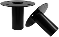 Hordion 2 pcs Speaker Stand Top Bracket, 107 * 80mm/4.21 * 3.15 Inch Metal Speaker Mounts Hat, Black Studio Speaker Mount for Stand Pole