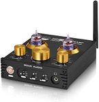 Douk Audio P1 Vacuum Tube Bluetooth Preamplifier, GE5654 Audio Preamp, Hi-Fi Headphone Amp, Stereo Wireless Receiver with USB DAC & APTX-HD for Home Theater Amplifier/Active Speaker