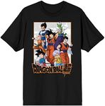 Bioworld Dragon Ball Super Group Art Men's T-Shirt (Small, Black)