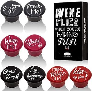 Whaline 8 Pack Funny Silicone Wine Stoppers, Reusable Wine Accessories and Wine Gifts with a Funny Saying for Wine Beer Bottles