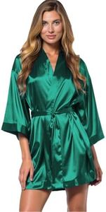 Turquaz Women's Bride Bridesmaids Robe - Satin Kimono Robes for Wedding & Bridal Party Silk Like Lightweight Robes for Women