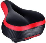 TONBUX Most Comfortable Bike Seat, Cushioned Bicycle Seat for Men Women with Dual Shock Absorbing Ball, Wide Comfort Bike Saddle