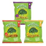 Broccoli Chips - Mixed Flavours (SHARING BAGS x12) - Healthy Snacks by Growers Garden | Vegan Crisps | Dairy Free | Lunchbox Snack | Vegetable Crisps | Plant-based