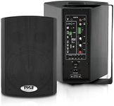 Pyle 6.5'' Wireless BT Streaming Speakers - Pro-Active, Wall Mountable, 100W MAX w/ 2-Way Full Range Stereo Sound Reproduction, Built-in Digital Sound Amplifier, Pair, Elegant Black Color - PDWR69BTB