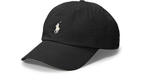 Ralph Lauren Mens Polo Sports Pony Logo Hat Cap (One Size, Black (White Pony)), Black, One Size