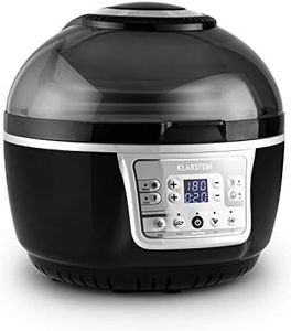 KLARSTEIN VitAir Turbo - Friteuse électrique sans huile, air fryer, Sans huile, Capacité de cuisson de 9L, Chauffage infrarouge halogène, 1400W, 50-230 ° C, Minuterie, Ecran LCD, Noir-gris