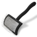 Chris Christensen Big K Dog Slicker Brush for Dogs (Goldendoodles, Labradoodles, Poodles), Groom Like a Professional, Fluff Detangle Style, Saves Time Energy, Black, Medium