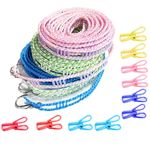 3 Rolls Travel Clothesline Kit, Windproof Clothes Drying Rope with 10PC Clips, Adjustable Portable Clothesline for Indoor Outdoor Use & Travel, Durable Retracting Clothes Line