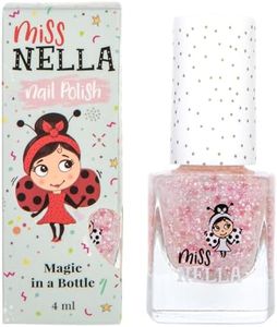 Miss Nella Happily Ever After Safe - Smalto speciale rosa con glitter bianchi per bambini, formula atossica e inodore, per bambini e bambini, a base d'acqua per una facile rimozione