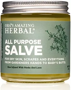 Ora's Amazing Herbal All Purpose Salve, Herbal Healing Skin Balm with Tea Tree, Natural Cream for Dry Cracked Hands, Comfrey Calendula Plantain Thyme Beeswax, Soothing Itch Relief, 4 oz