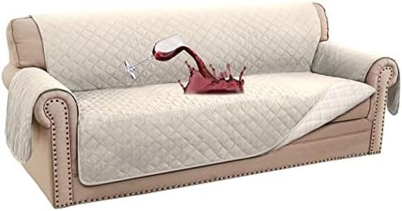 H.VERSAILTEX 2023 New 100% Waterproof Sofa Covers Sofa Cover Sofa Couch Protector Triple Non-Slip Sofa Slipcover for 3 Cushion Furniture Protector for Pets, Kids,Dog (3 Seater, Ivory)