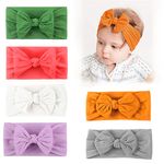 MAYCREATE 6 Piece Baby Nylon Headbands,Turban Knotted Girls Hairband Super Soft And Stretchy Hair Wrap For Newborn Toddle Childrens Girls 123456 Year Old,Assorted